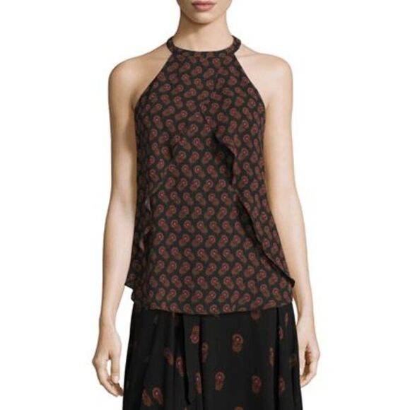 A.L.C. Women's Iggy Draped Silk Dahlia Top Size 2 - Picture 1 of 6